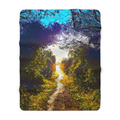 "A Beam of Light on a Forgotten Path" - The Alien Sherpa Fleece Blanket