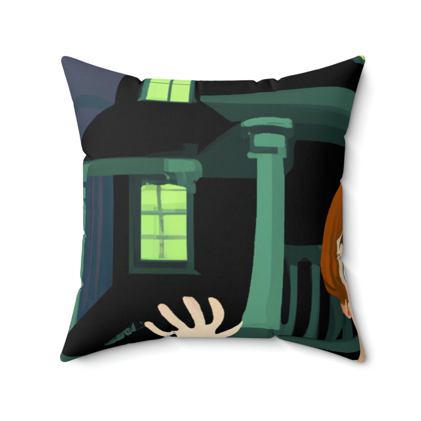 "The Mansion of Misfortune: A Tale of Two Cursed Siblings". - The Alien Square Pillow