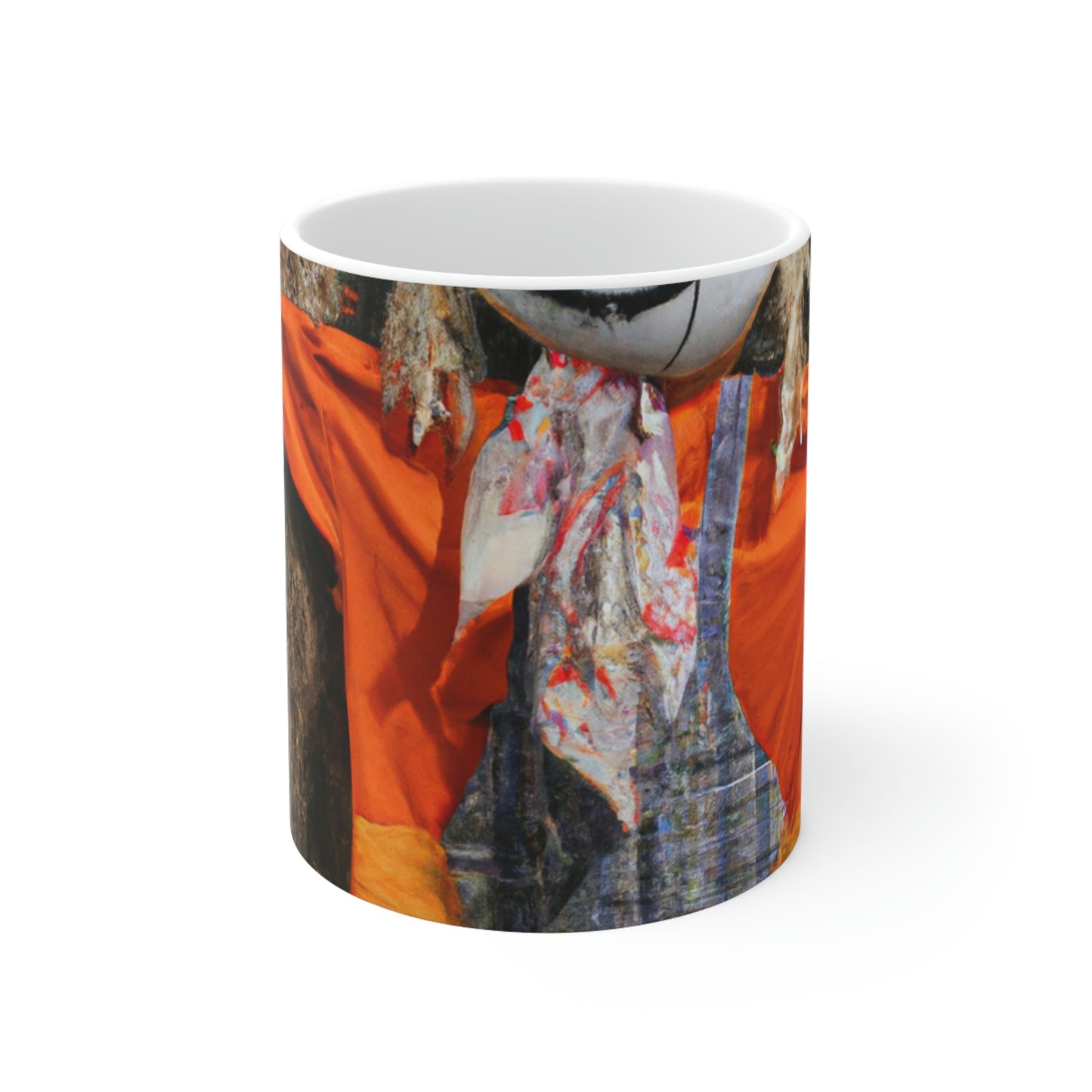 "The Enchanting Pumpkin Patch and its Charming Scarecrow" - The Alien Ceramic Mug 11 oz