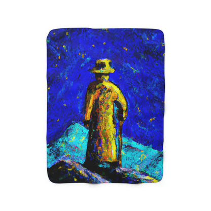 "Lone Mage on the Frozen Summit" - The Alien Sherpa Fleece Blanket