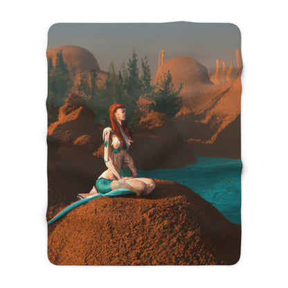 "Mermaid in the Mirage" - The Alien Sherpa Fleece Blanket