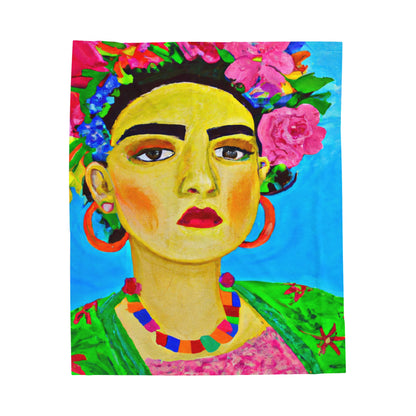 "Fierce and Free: A Frida Kahlo-Inspired Tribute to Mexican Women" - The Alien Velveteen Plush Blanket