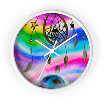 "A Galaxy of Dreams: A Colorful Dreamcatcher Captures Falling Stardust" - The Alien Wall Clock