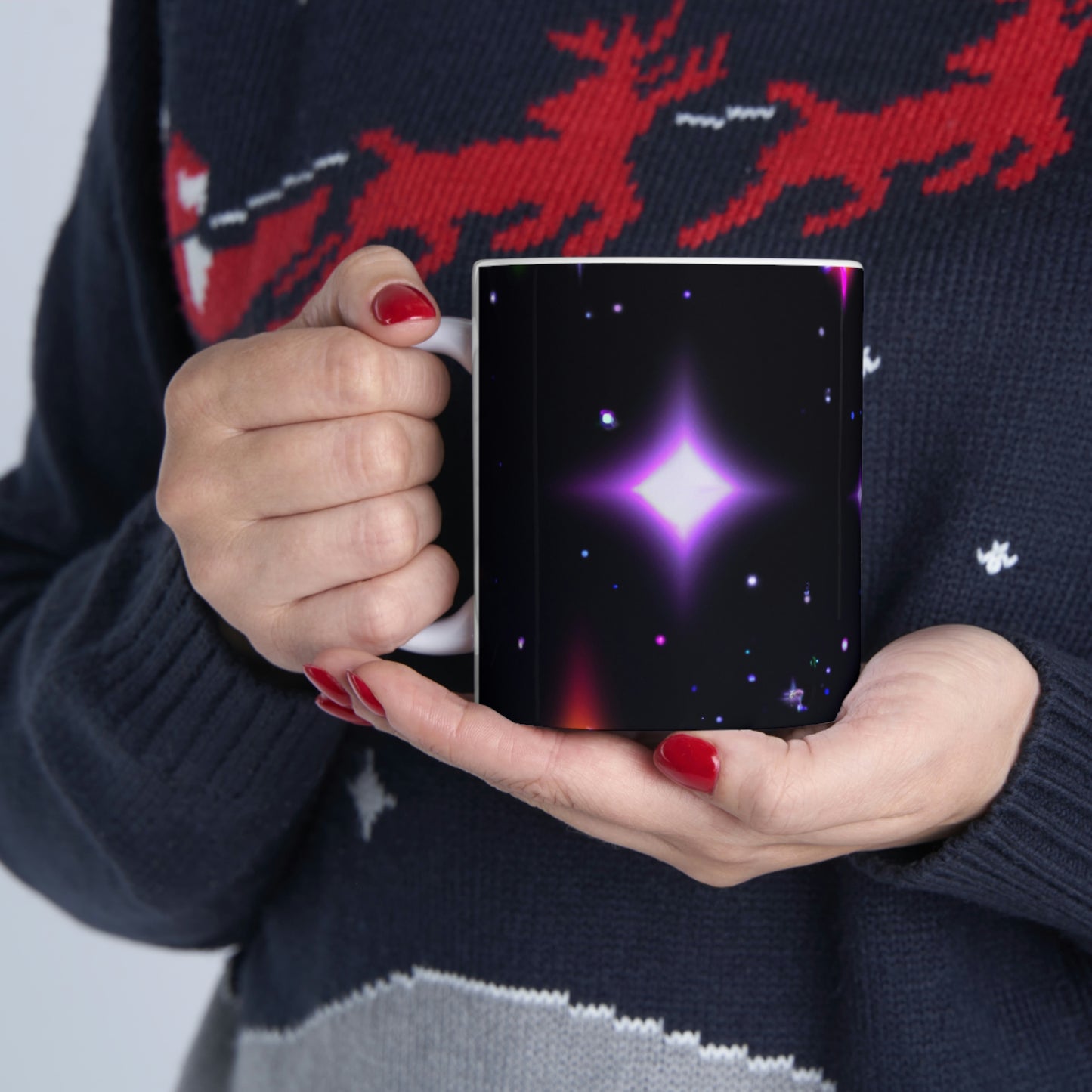 "Nighttime Galaxy of Colors" - The Alien Ceramic Mug 11 oz