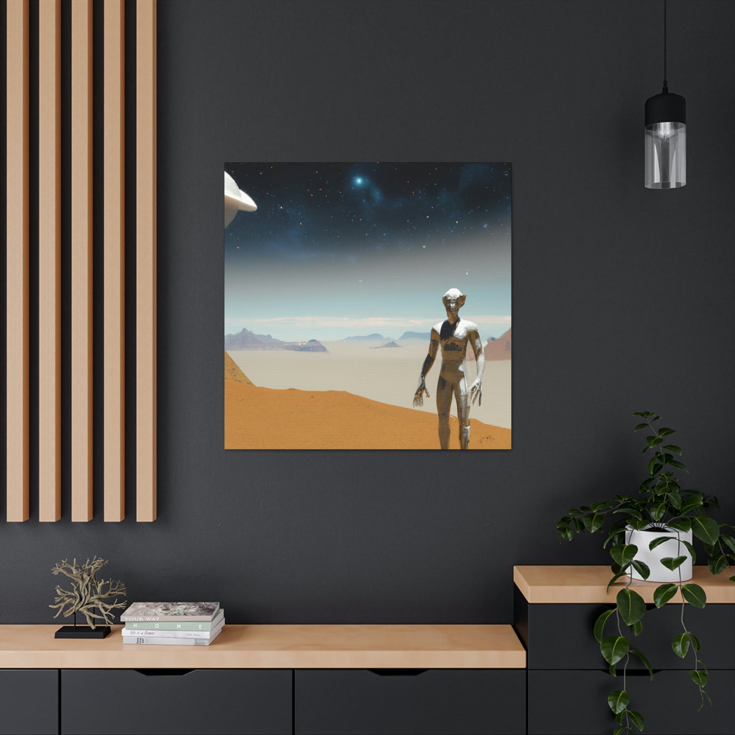 "Auf der Suche nach einem neuen Zuhause: Die Reise des einsamen Aliens" - The Alien Canva