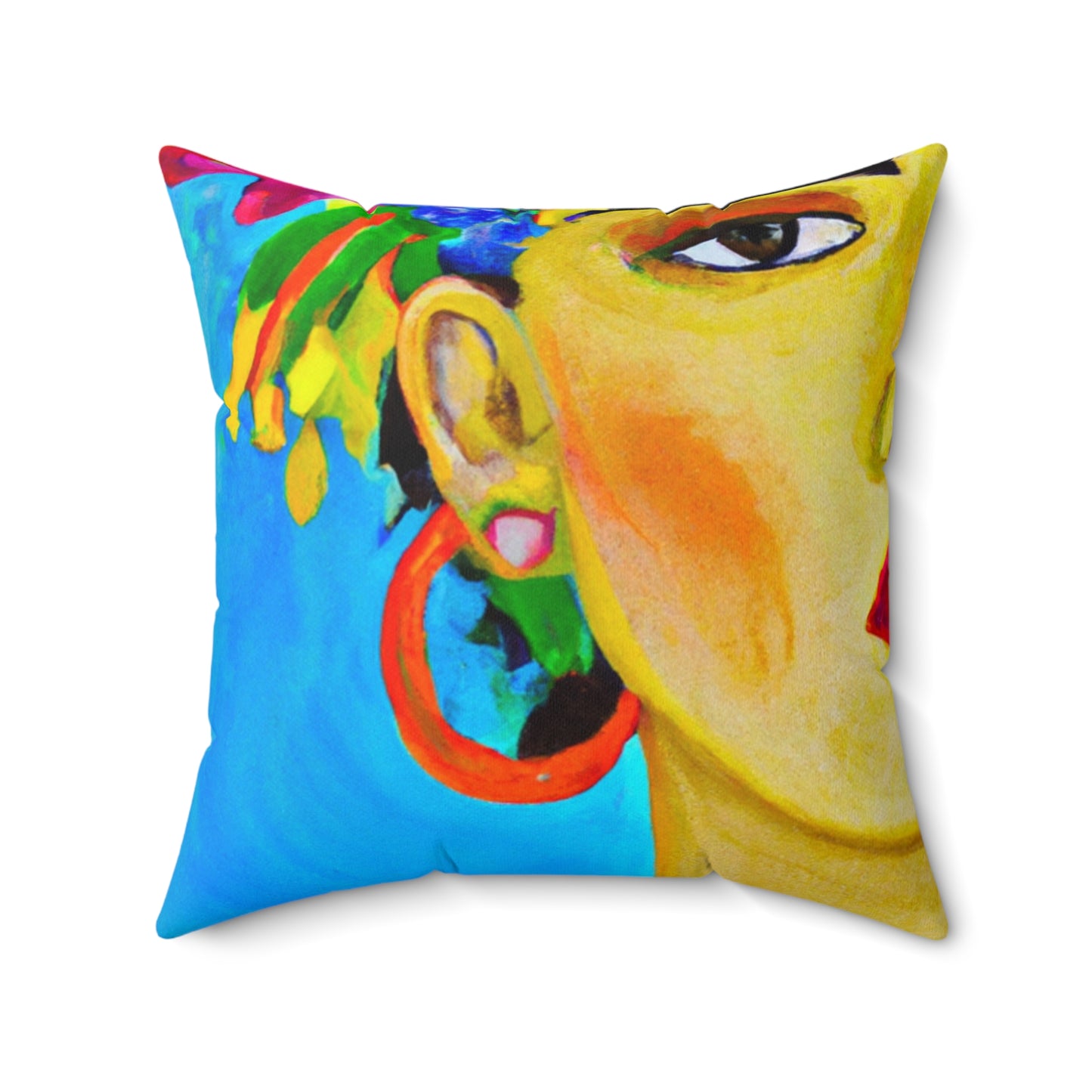 "Fierce and Free: A Frida Kahlo-Inspired Tribute to Mexican Women" - The Alien Square Pillow