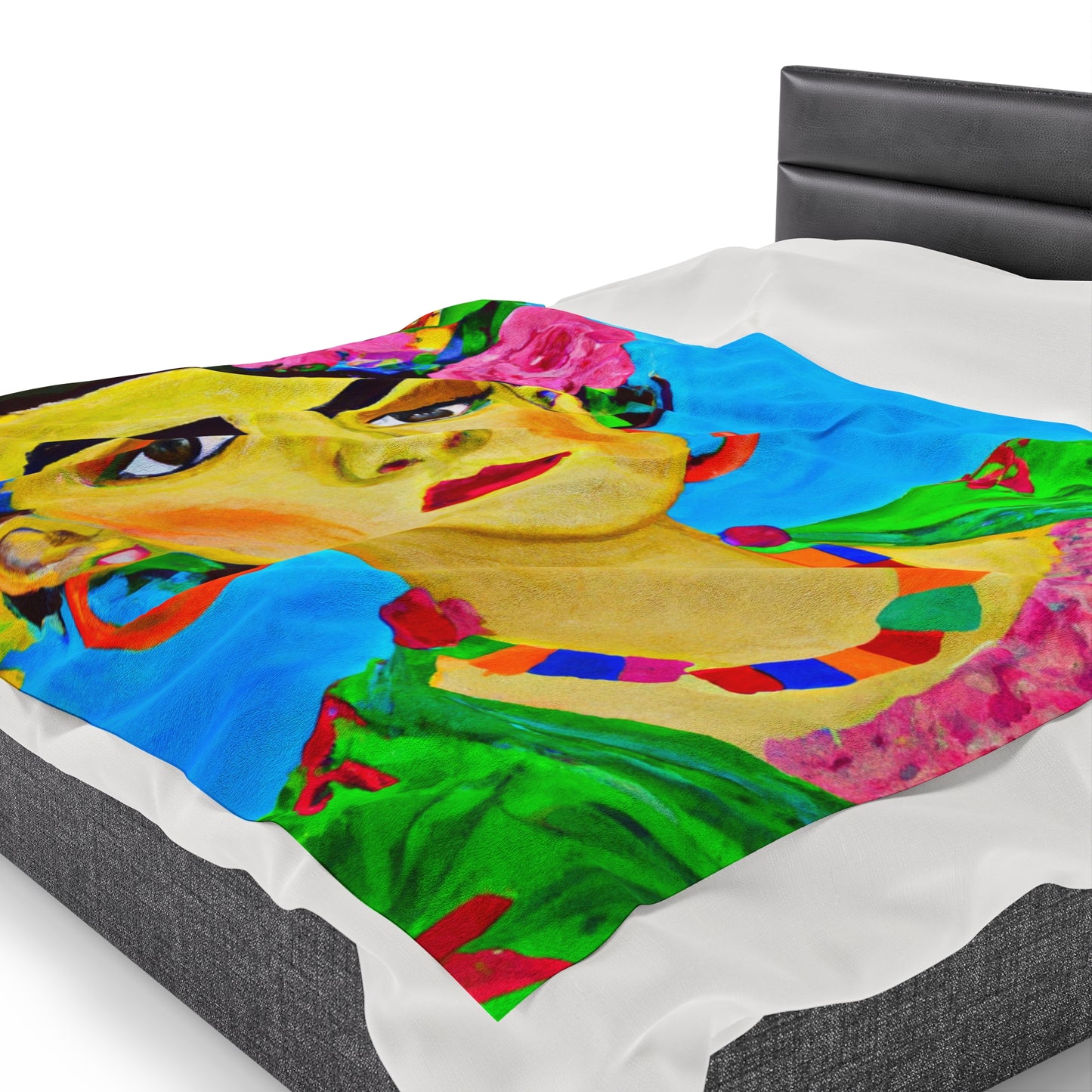 "Fierce and Free: Un tributo a las mujeres mexicanas inspirado en Frida Kahlo" - The Alien Velveteen Plush Blanket