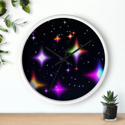 "Nighttime Galaxy of Colors" - The Alien Wall Clock