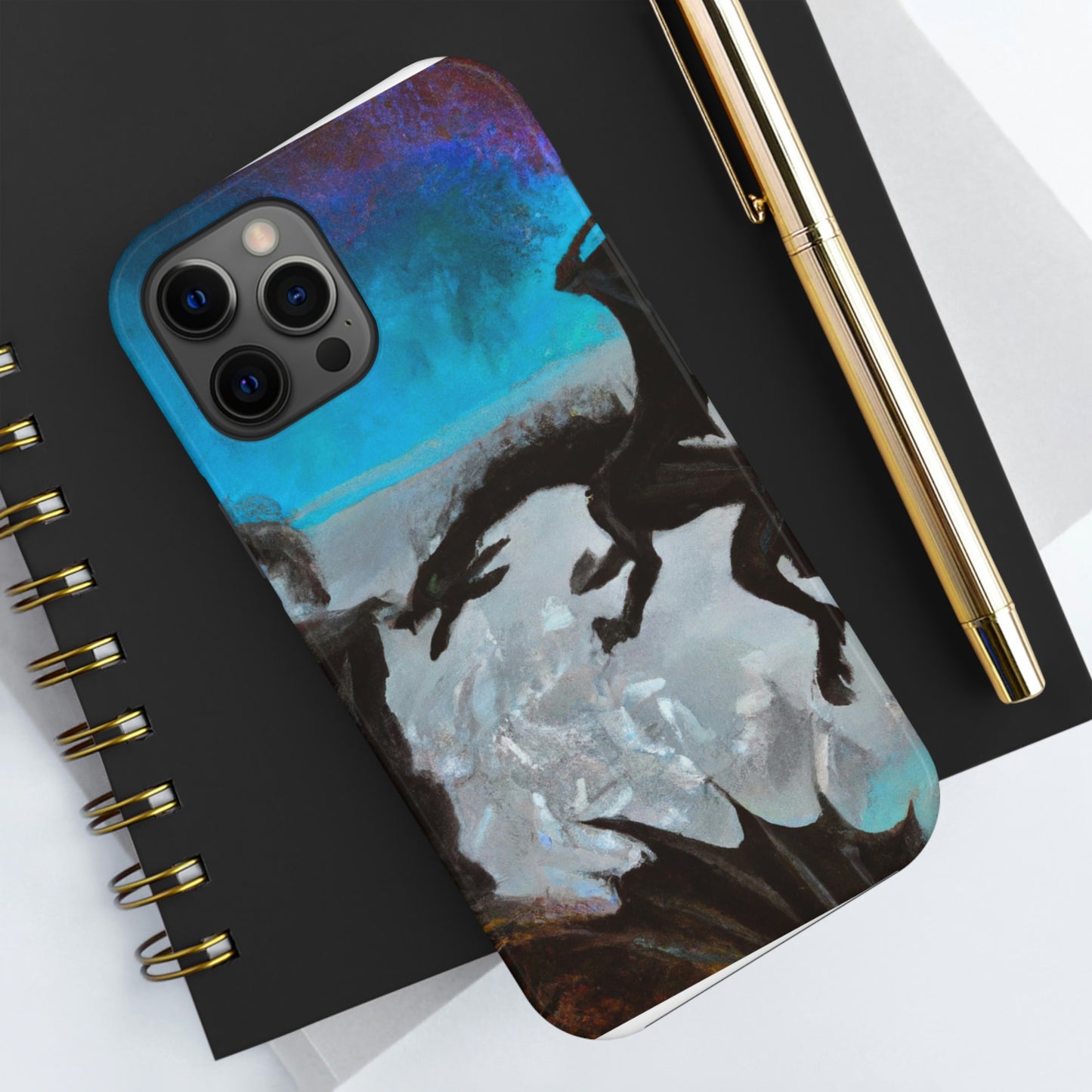 "Choque de fuego y acero en el acantilado iluminado por la luna" - The Alien Tough Phone Cases