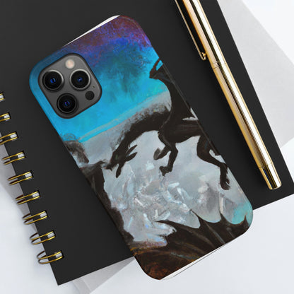 "Clash of Fire and Steel on the Moonlit Cliff" - The Alien Tough Phone Cases