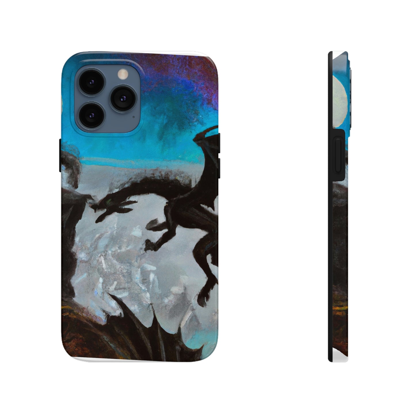 "Choque de fuego y acero en el acantilado iluminado por la luna" - The Alien Tough Phone Cases