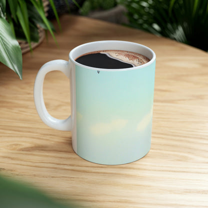 "Finding Stillness in the Sky" - The Alien Ceramic Mug 11 oz