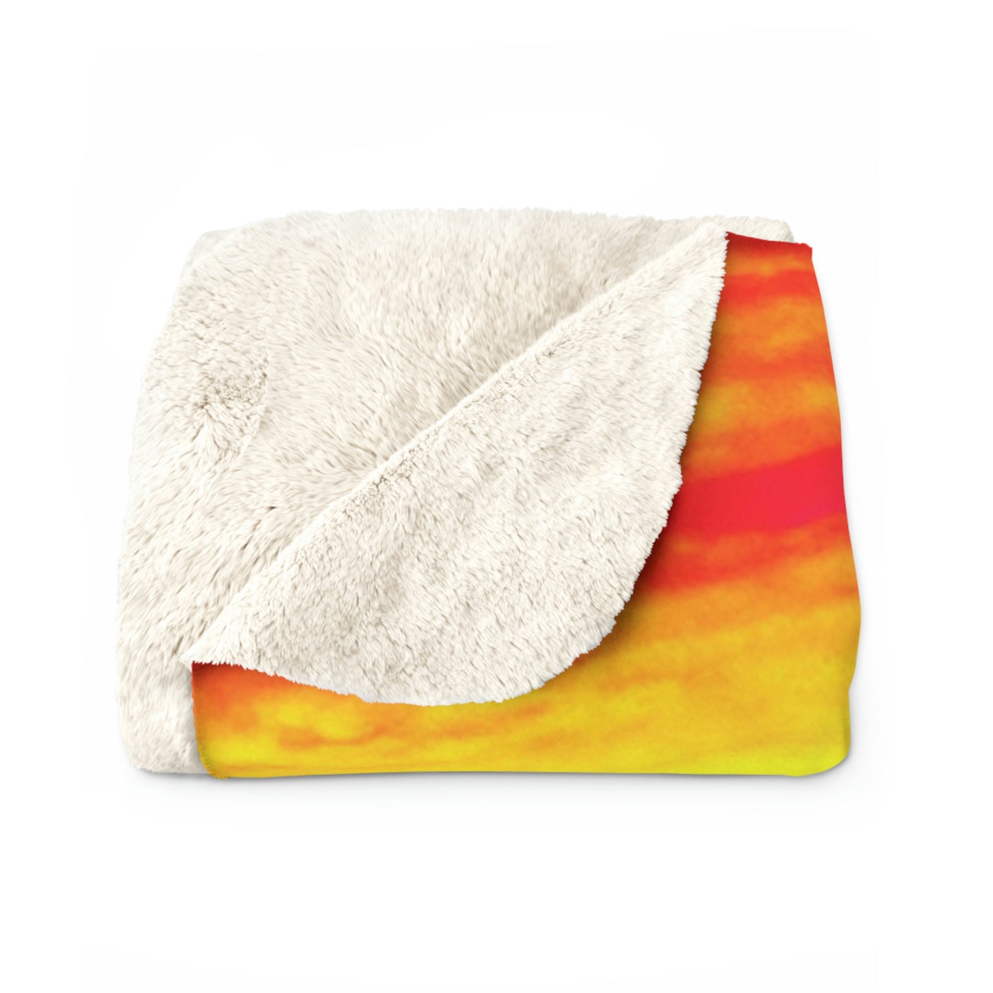 "Forgotten Solace: The Splendor of a Vibrant Sunset at an Abandoned Beach" - The Alien Sherpa Fleece Blanket