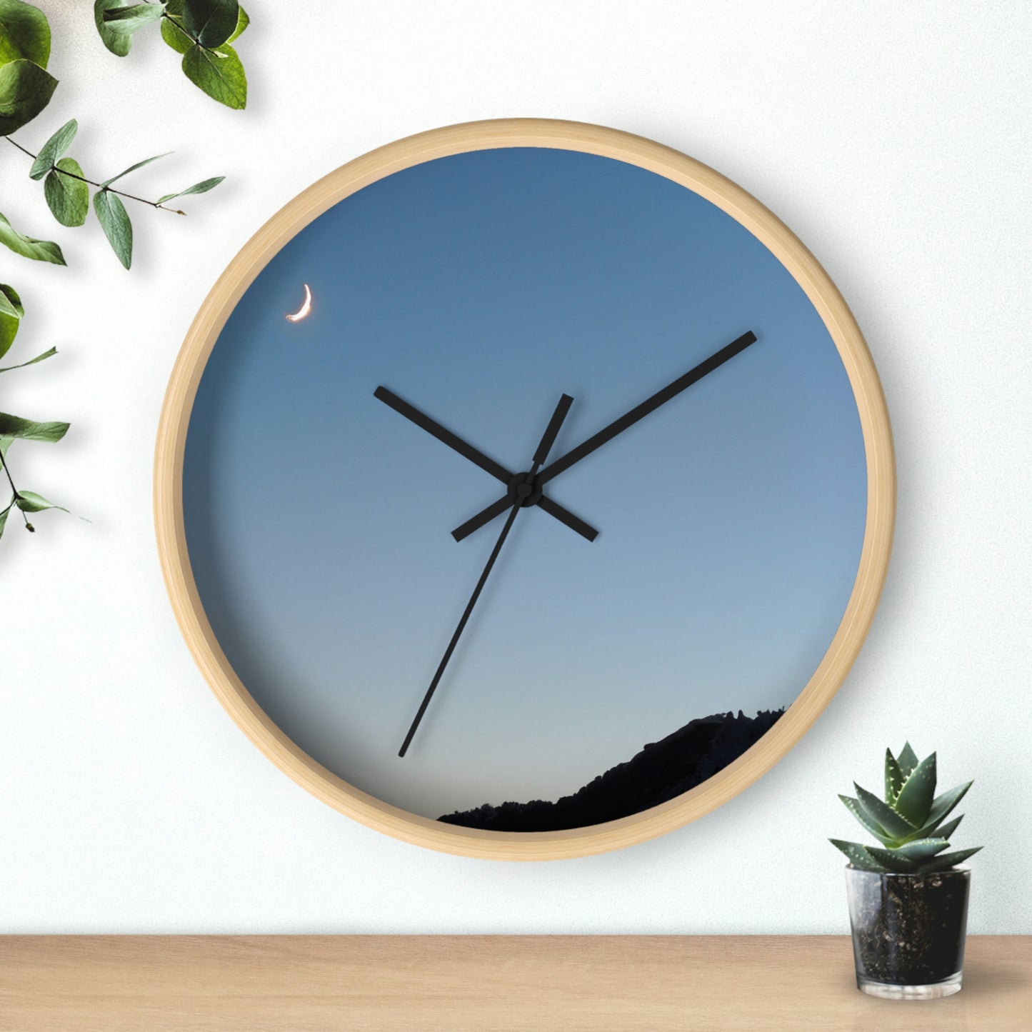 The Crescent Moon in Winter's Shadow - The Alien Wall Clock