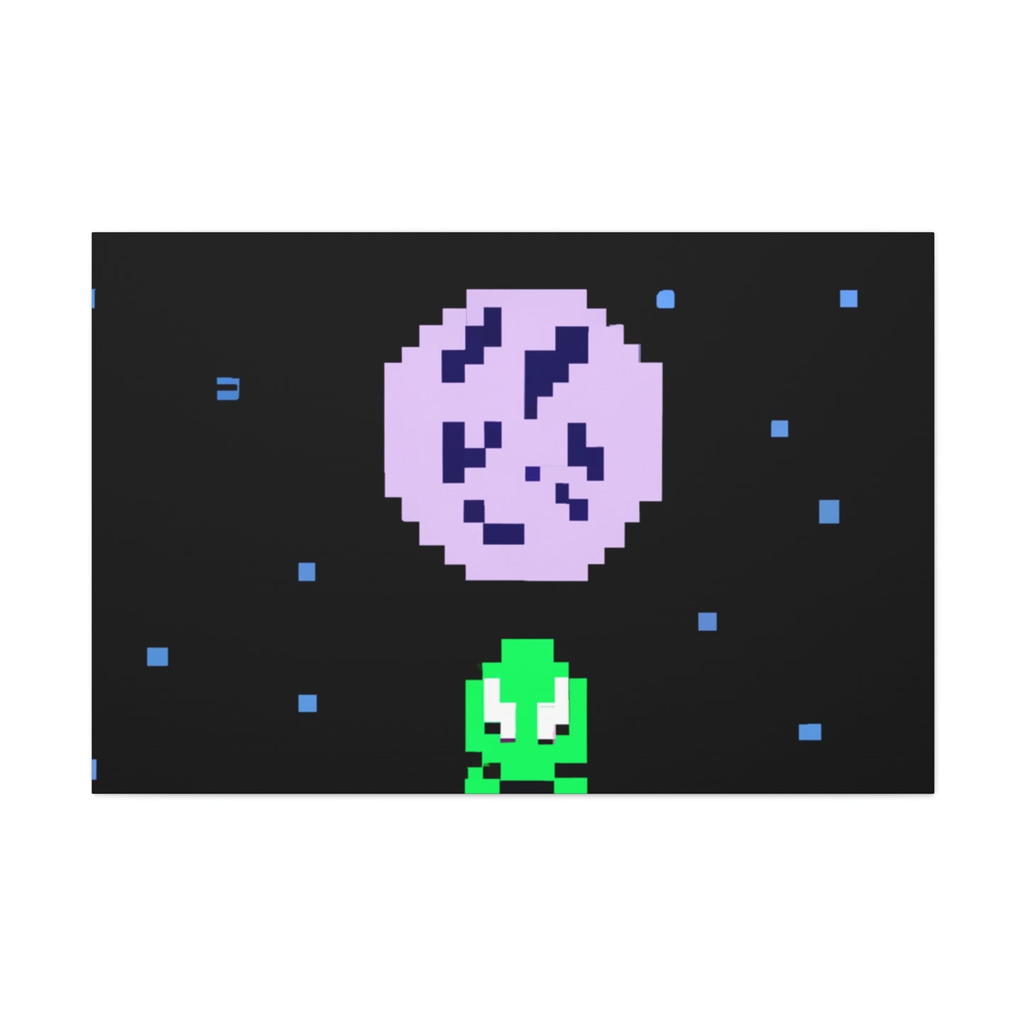 "Lonely Witness of the Night Sky" - The Alien Canva Pixel Art