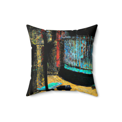 "Lost in the Shadows of Oblivion: A Journey Through the Abandoned Zoo" - The Alien Square Pillow