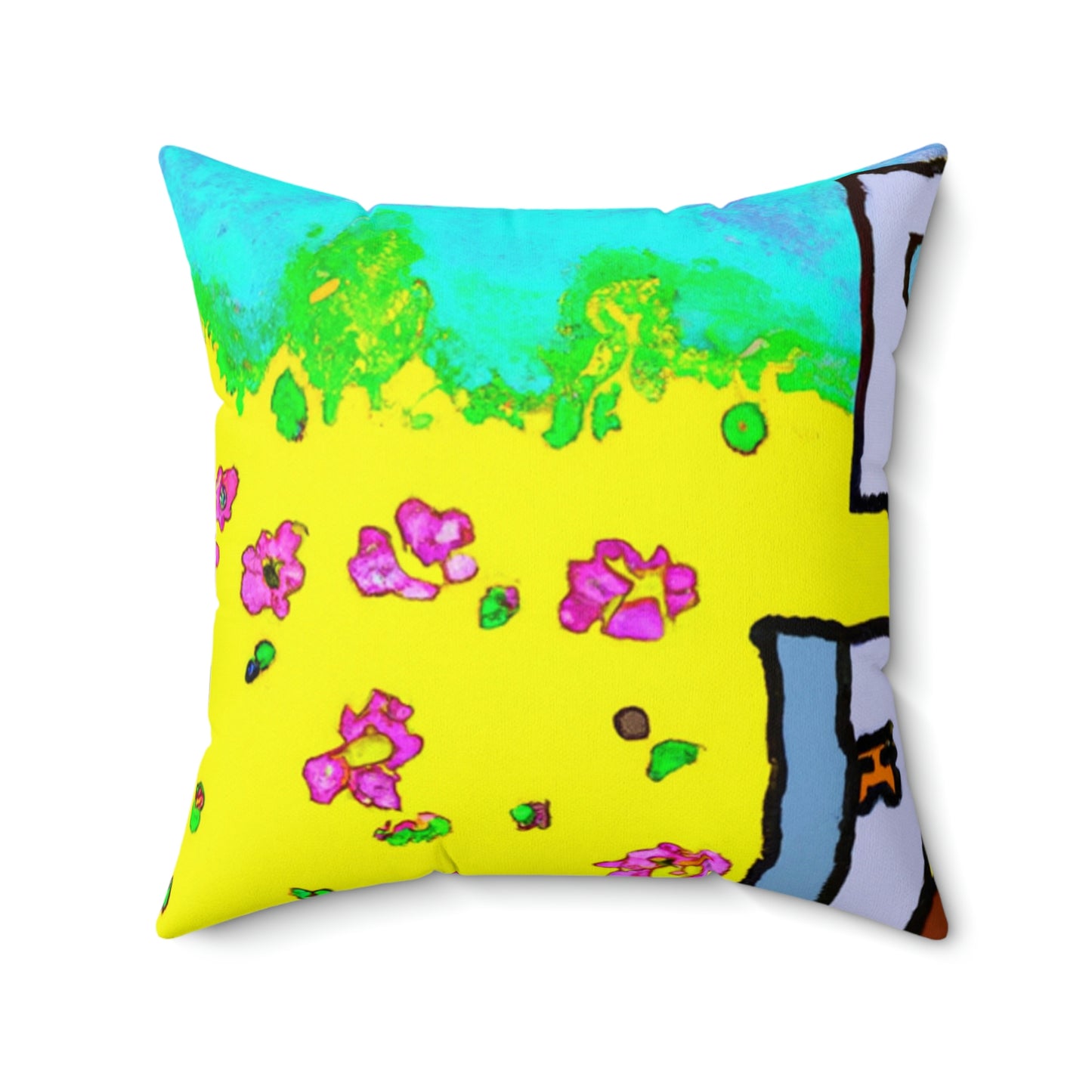 "A Small Miracle in a Sea of Flowers" - The Alien Square Pillow