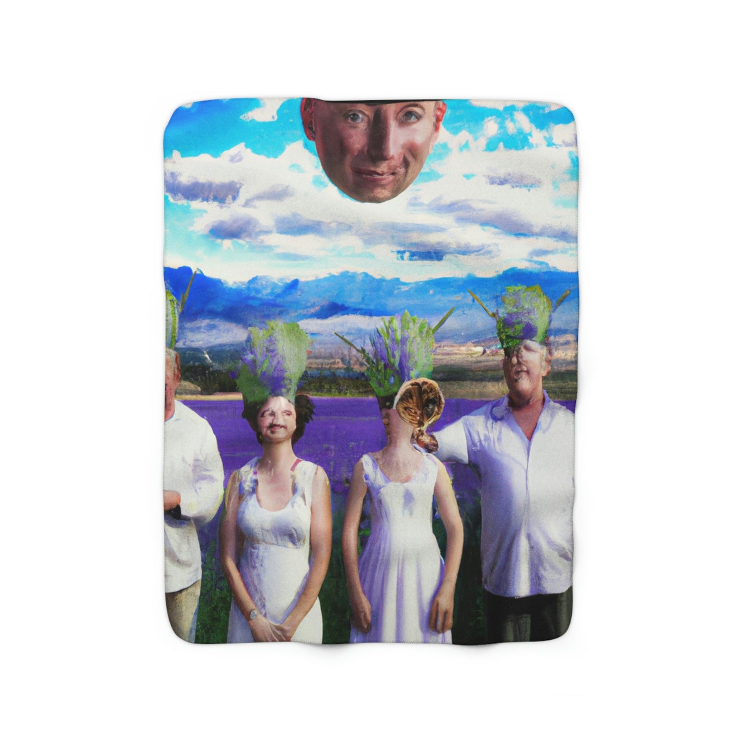 "Lavender Family Reunion: A Blooming Celebration" - The Alien Sherpa Fleece Blanket