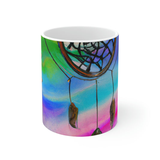 "A Galaxy of Dreams: A Colorful Dreamcatcher Captures Falling Stardust" - The Alien Ceramic Mug 11 oz