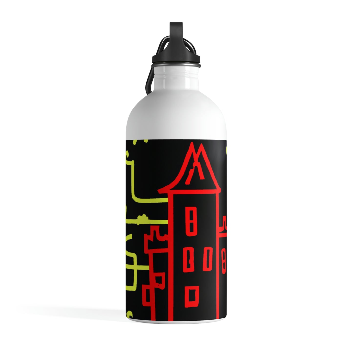 "A Haunted Shadow: The Dark Secrets of the Old Castle on a Gloomy Night" - The Alien Stainless Steel Water Bottle