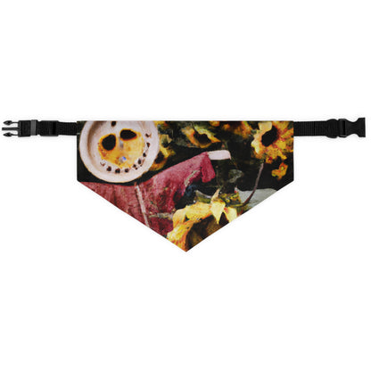 "Lone Sentry of the Sunflower Field" - The Alien Pet Bandana Collar