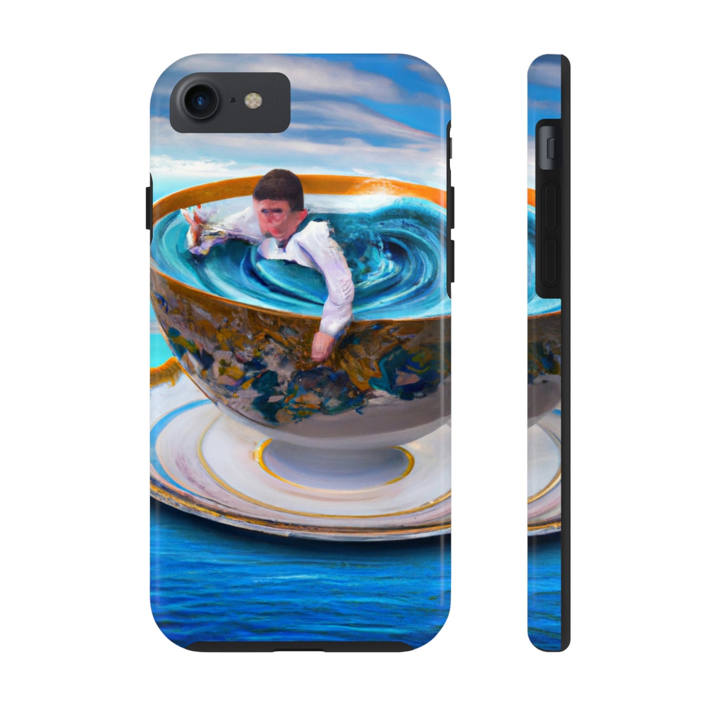 "Adrift in a China Cup: The Story of a Lost Child's Oceanic Adventure" - The Alien Tough Phone Cases