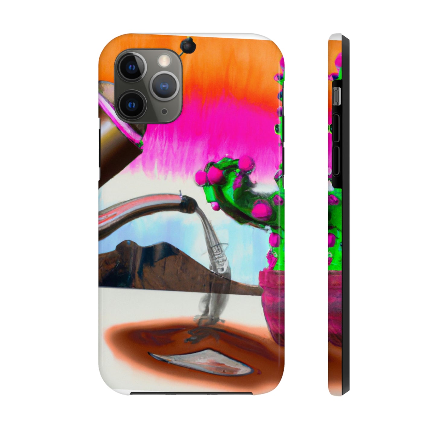 „Ein unangenehmer koffeinhaltiger Moment: Die Geschichte eines Bots und eines Kaktus“ – The Alien Tough Phone Cases