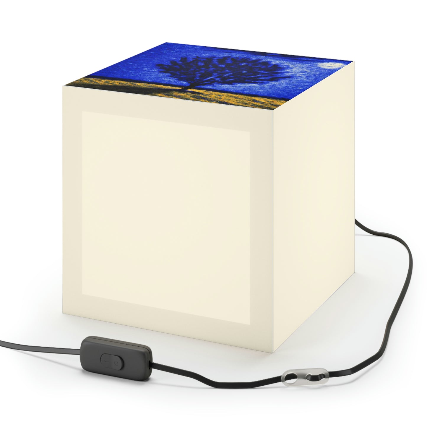 "A Lone Blue Tree in the Moonlight Field" - The Alien Light Cube Lamp