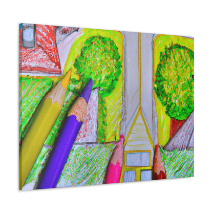 "A Neighborhood From Above: A Colored Pencil Creation" - The Alien Canva