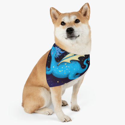 "A la deriva entre las estrellas: La historia de un dragón bebé" - El collar de bandana para mascota alienígena #nft