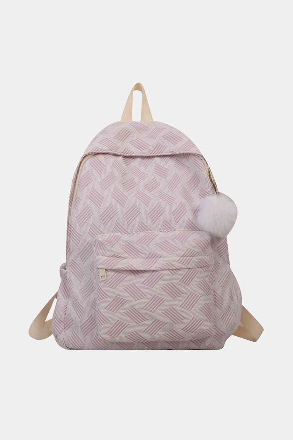 Bedruckter großer Rucksack aus Polyester (Flauschiger Ball im Lieferumfang enthalten)