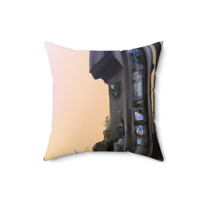 "Lost in the Cosmic Mist" - The Alien Square Pillow