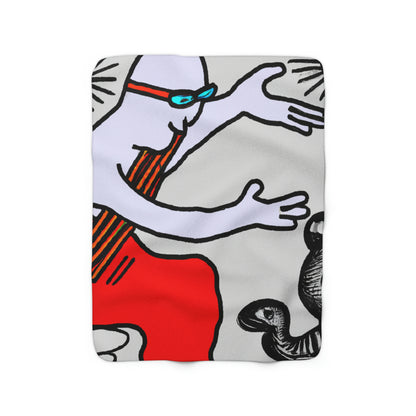 "A Blind Monk's Gentle Embrace of a Lost Dragonling" - The Alien Sherpa Fleece Blanket