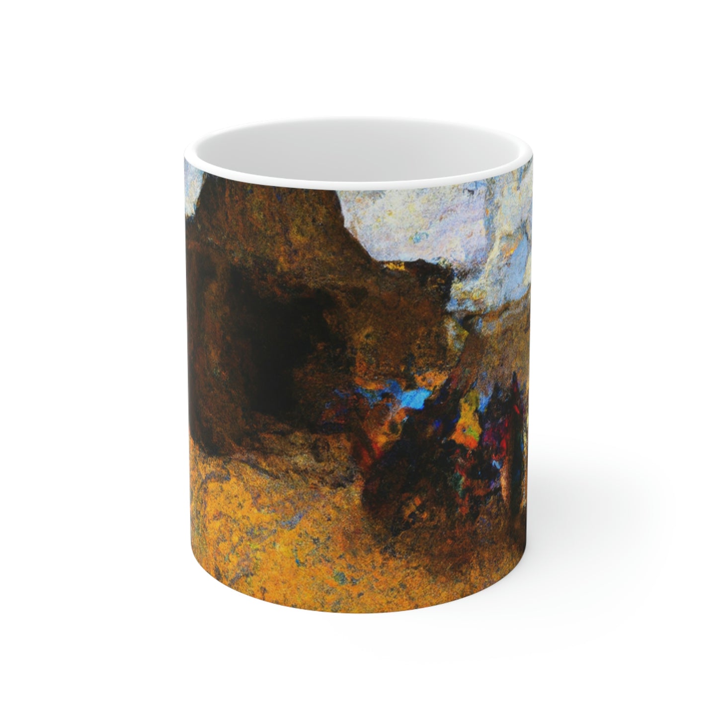 "Dusty Pilgrims at the Forgotten Shrine" - The Alien Ceramic Mug 11 oz