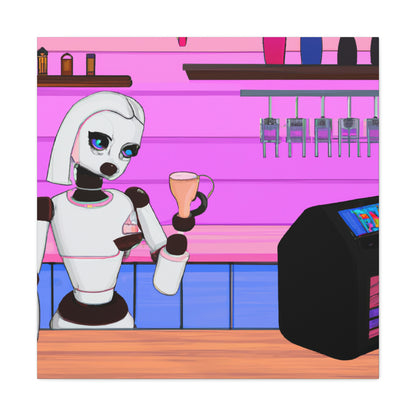 "Robo en una tierra extraña: el viaje del barista" - The Alien Canva