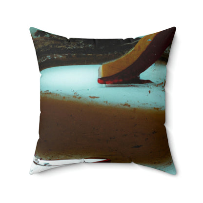 "Melancholy Snowman in a Silent Playground" - The Alien Square Pillow