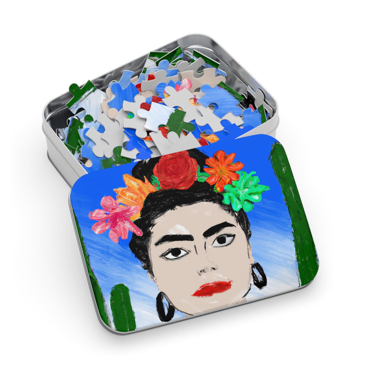 "Frida Ardiente: Pintando un ícono mexicano con cultura colorida" - The Alien Jigsaw Puzzle