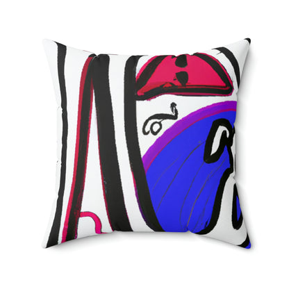 "Alone in the Park: Pondering Life's Challenges" - The Alien Square Pillow