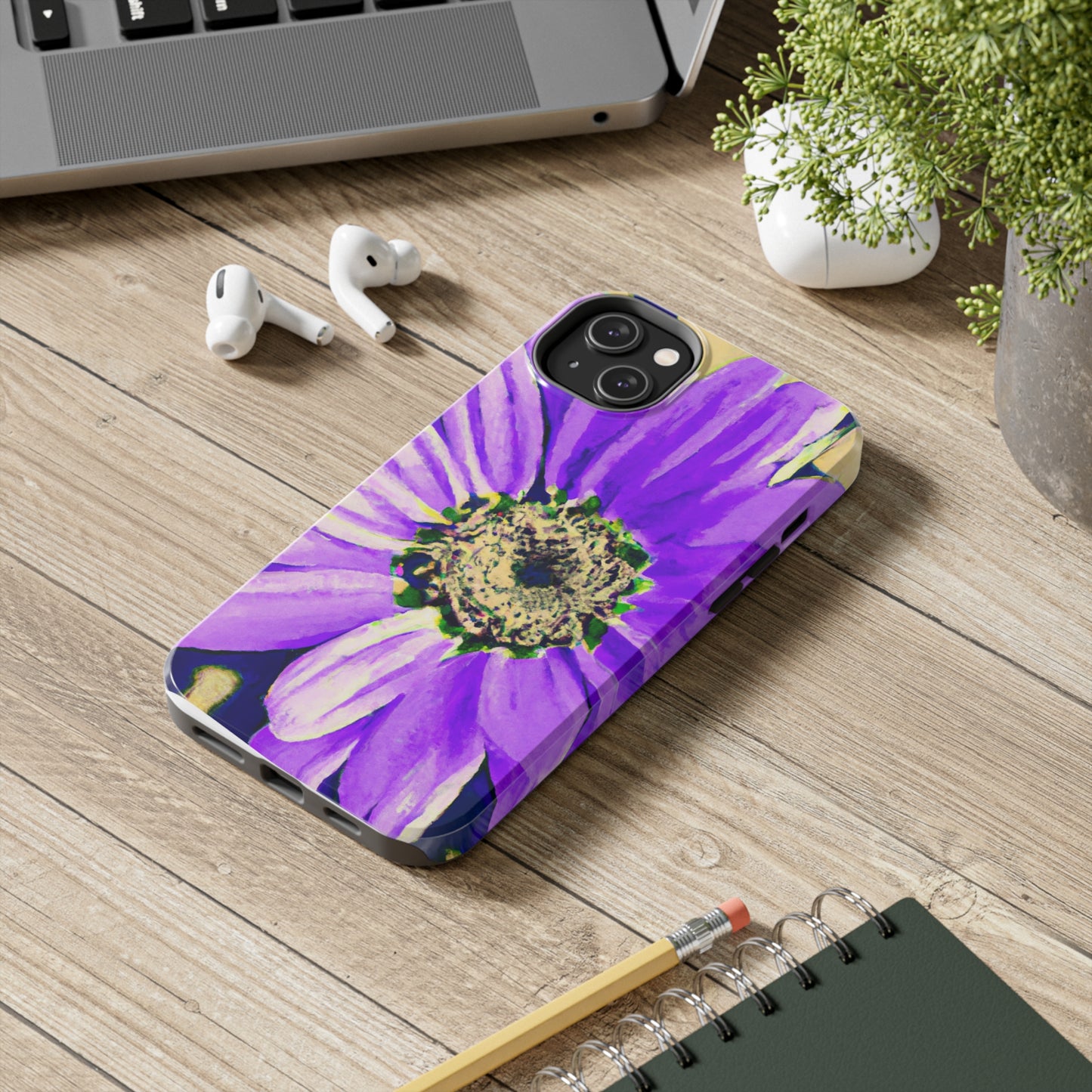 Lila Blütenblätter knallen: Kreieren Sie eine auffällige Gänseblümchen-Rosen-Fusion – The Alien Tough Phone Cases