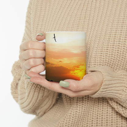 "Soar Beyond the Splendor of the Setting Sun" - The Alien Ceramic Mug 11 oz