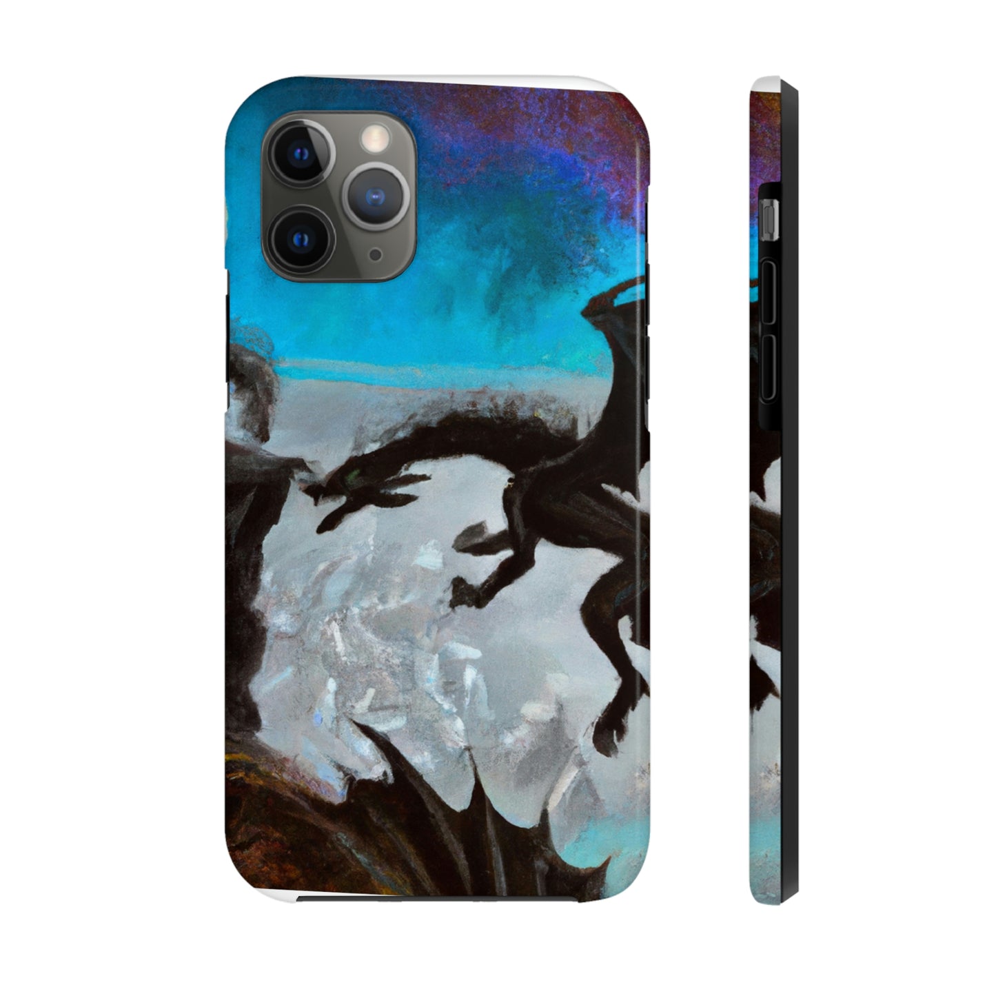 „Clash of Fire and Steel on the Moonlit Cliff“ – The Alien Tough Phone Cases