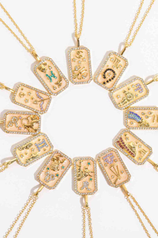 Rhinestone Constellation Pendant Copper Necklace