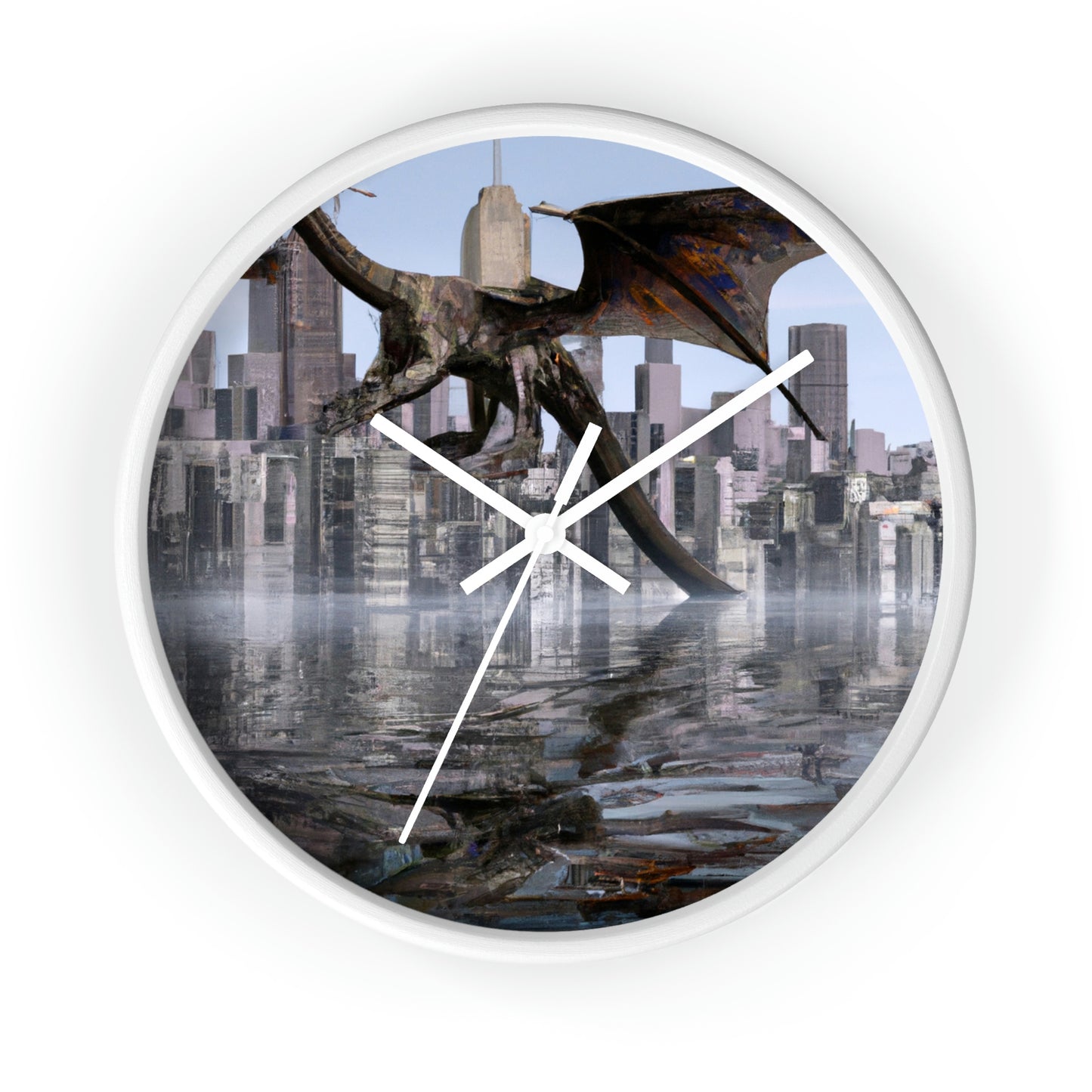 "Ascending the Deluge: A Dragon's Soaring Journey." - The Alien Wall Clock