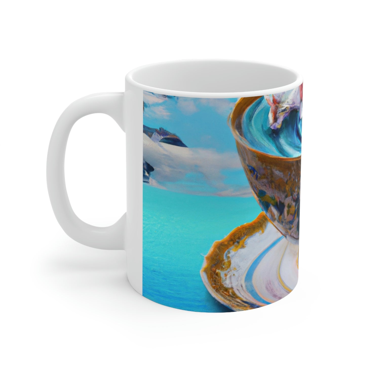 "Adrift in a China Cup: The Story of a Lost Child's Oceanic Adventure" - The Alien Ceramic Mug 11 oz