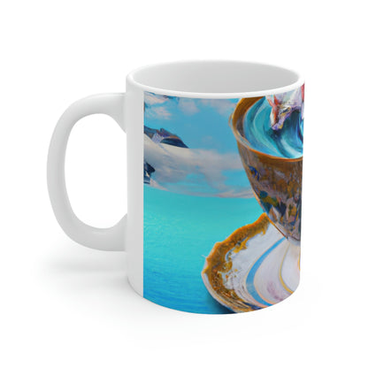 "Adrift in a China Cup: The Story of a Lost Child's Oceanic Adventure" - The Alien Taza de cerámica 11 oz