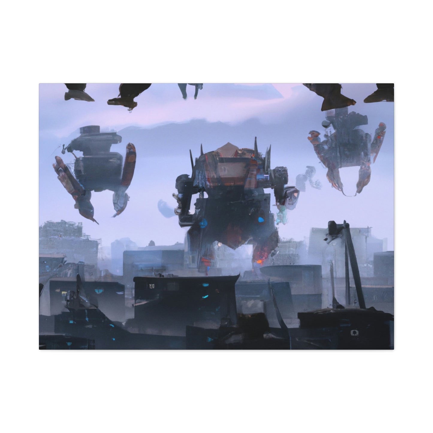 "Mech Mayhem: The Giant Robot City Showdown" - The Alien Canva