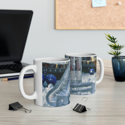 "Frozen Melodies: Crafting Music with Ice" - The Alien Ceramic Mug 11 oz