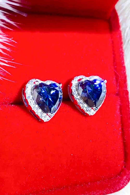 Aretes con forma de corazón de moissanita de 4 quilates