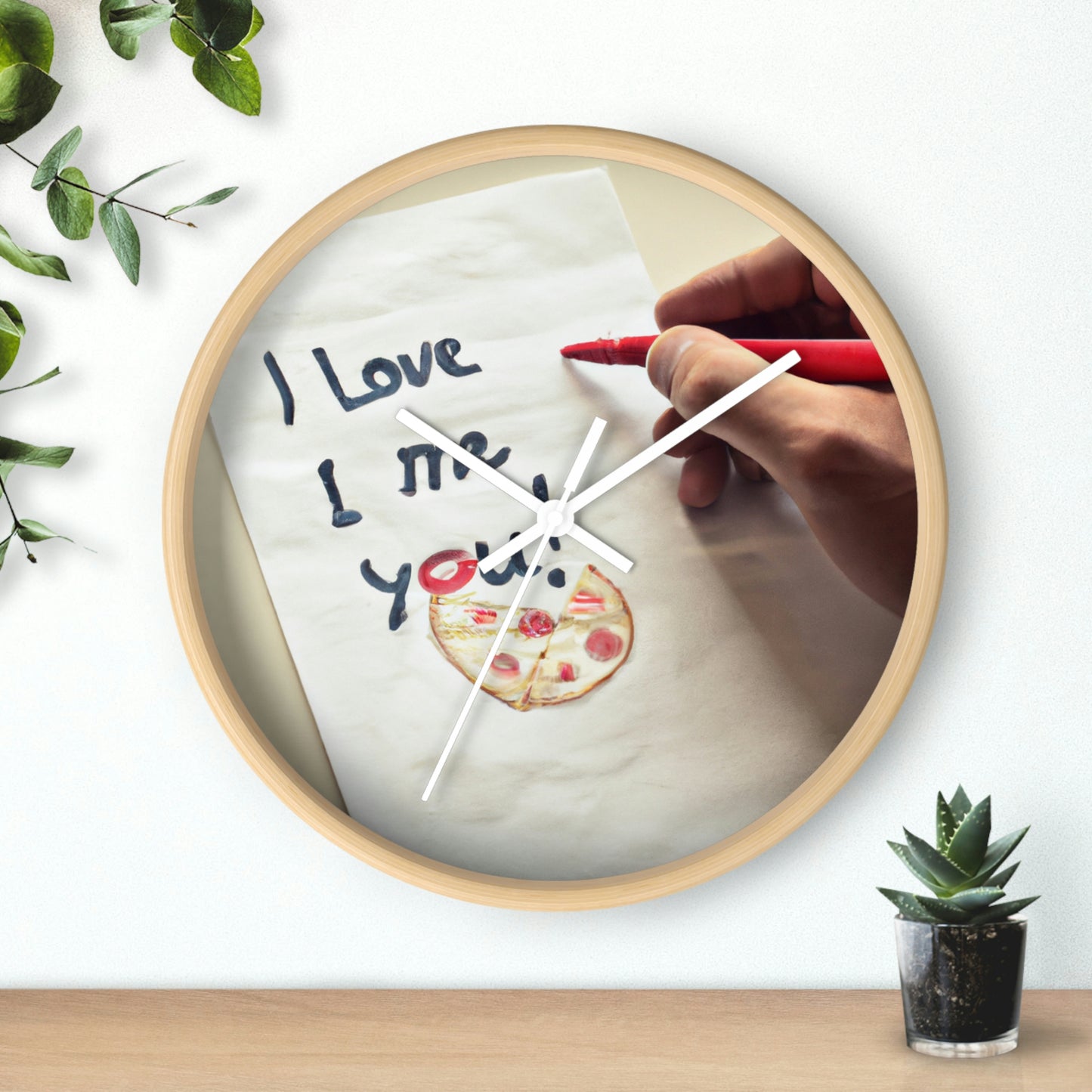 "Una carta de amor amante de la pizza" - El reloj de pared alienígena