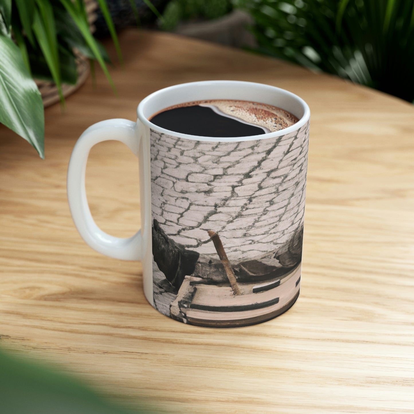 "Arte callejero solitario: una búsqueda de conexión" - Taza de cerámica The Alien 11 oz